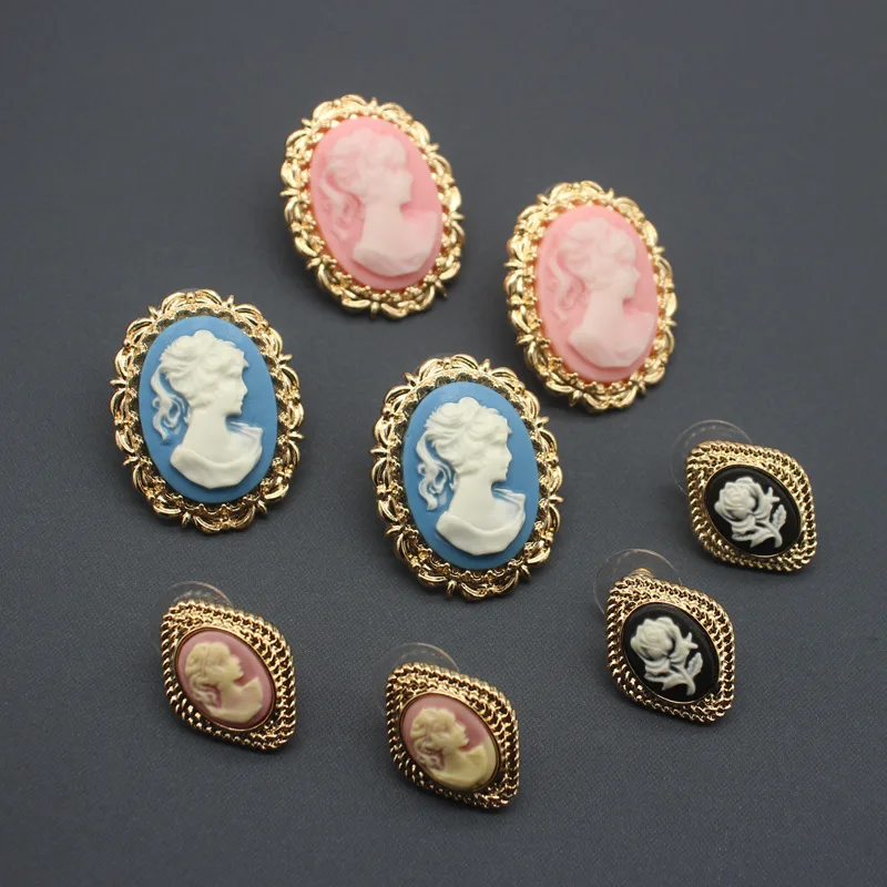 

European and American retro vintage exaggerated style palace baroque antique earrings