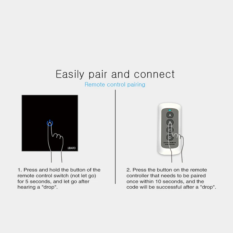 Smart Light Switch Proximity Detection Switch 433RF Wireless Remote Control Touch Switch Glass Panel Wall Light Interruptor Electrical Sensor Power Home Button 220V 10A
