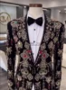Luxury Beaded Crystals Men Suits 2 Pieces Sets Male Prom Blazers Peaked Lapel Groom Wedding Tuxedos Customized Costume Homme 1