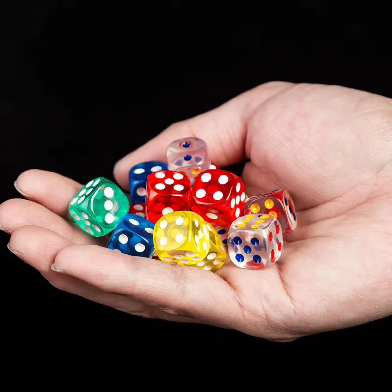 10Pieces/Lot Transparent Acrylic 6 Sided 14mm D6 Point Dice For Club/Party/Family Board Games 10 Colors acrylic dice game dice dice set