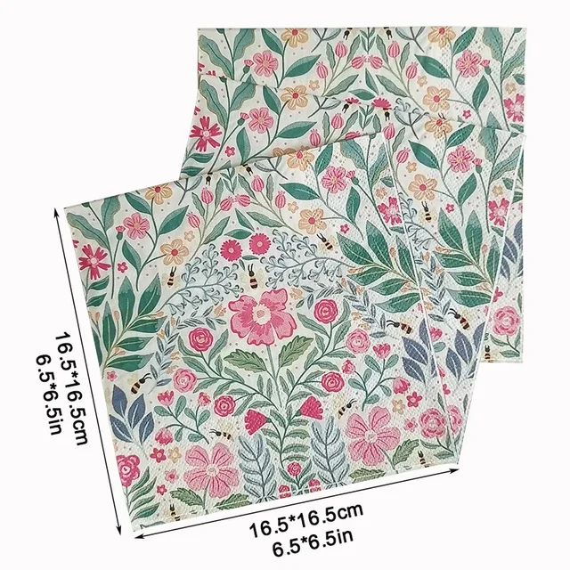 Floral Decorative Paper Napkins 3