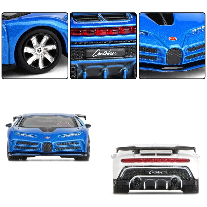 1/64 Bugatti Divo Chiron EB110 Centodieci La Voiture Noire Toy Car JKM Miniature Model Free Wheels Diecast Alloy Collection Gift 4