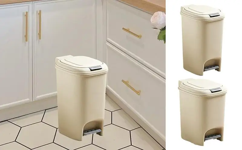 

Pedal Trash Can with good sealing design Pop-Up Lid Waste Rubbish Bin Multifunctional Garbage Can For Bathroom Kitchen Indoor