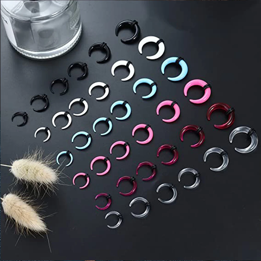 4g-14g Acryl Septum Pincher verjüngt c-Form Büffel Piercing Tapper Kit Stretching Expander Ringe für Nase Ohr Knorpel – Detail 5
