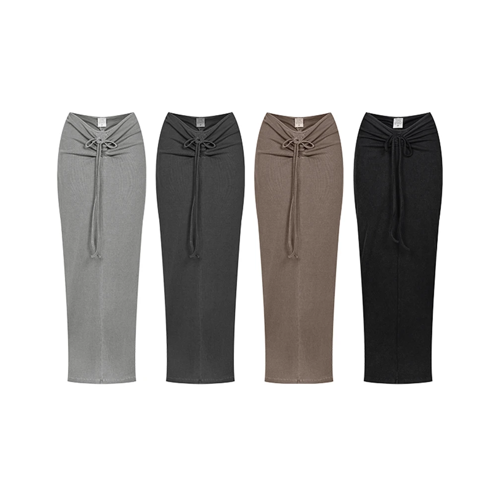 ZODF Retro 2025 Spring Women 275gsm Long Skirt Female Girls Sexy Washed Distressed Slim Fit Skirts HY1002 6