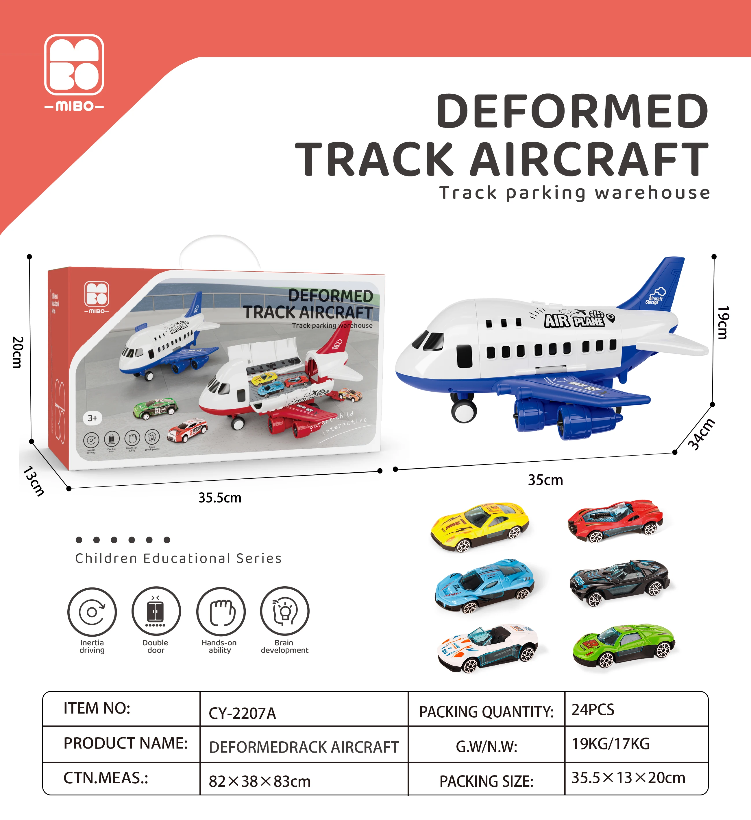 Children's toy airplane boy car large oversized drop-resistant puzzle multi-functional deformation simulated airliner model