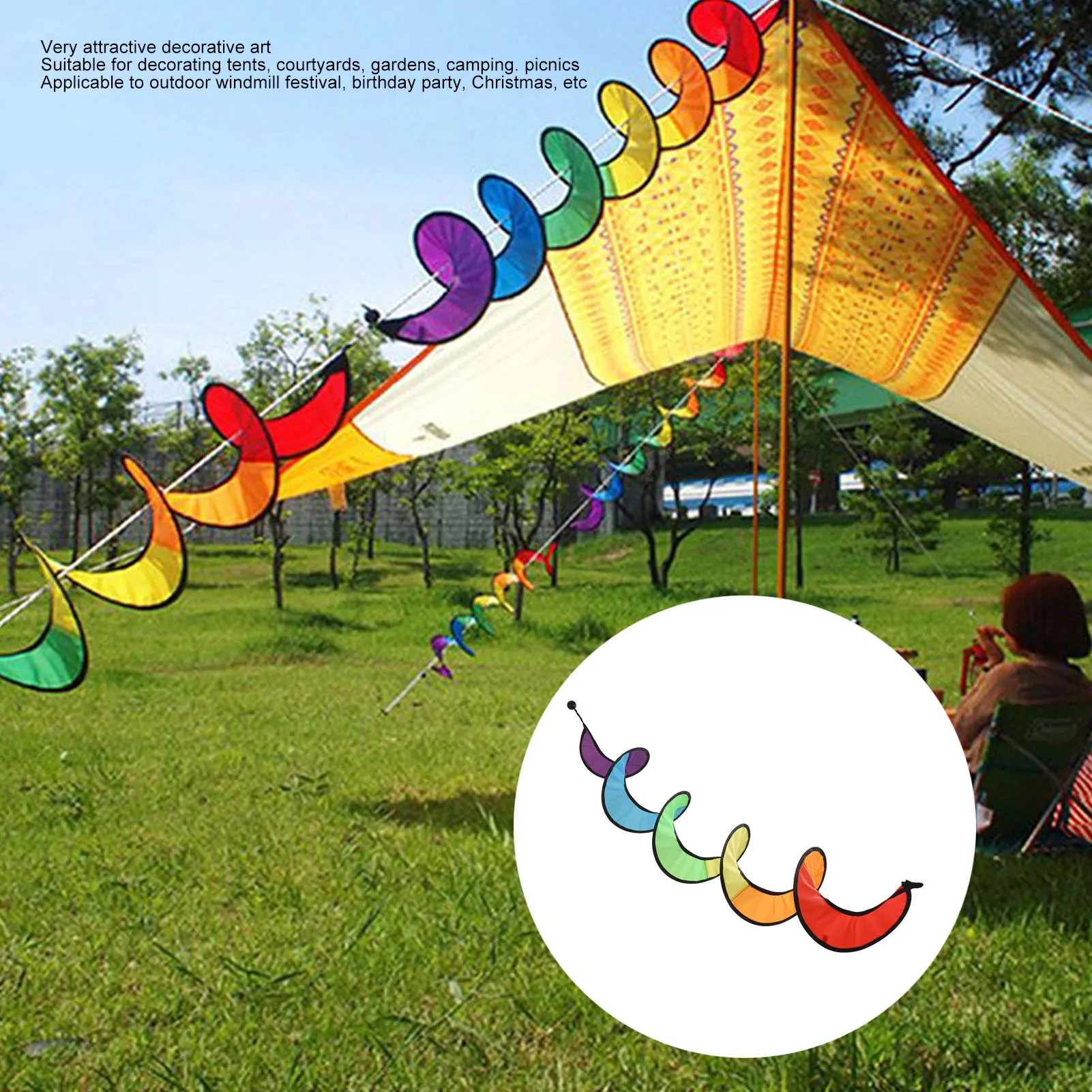 Colorful Spiral Windmill Garden Decorations