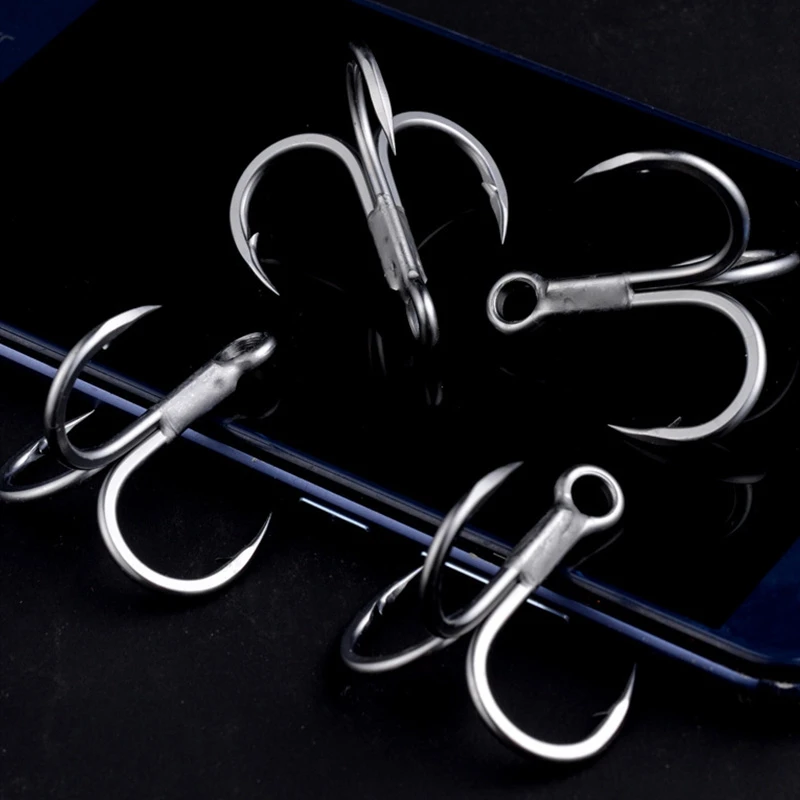 5/6/7PCS High carbon steel Triple Fishing Hooks  4X Treble Fishing Hook Crankbaits Spinners Replacement Fishing Hook Hard Lures