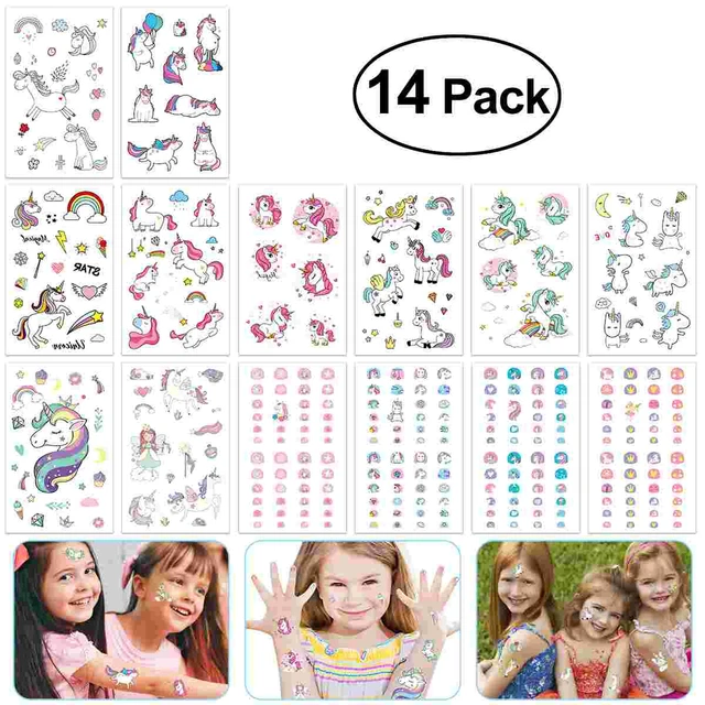 2 Sheets Glitter Stickers Cute Cartoon Unicorn Bling Sequin Shake