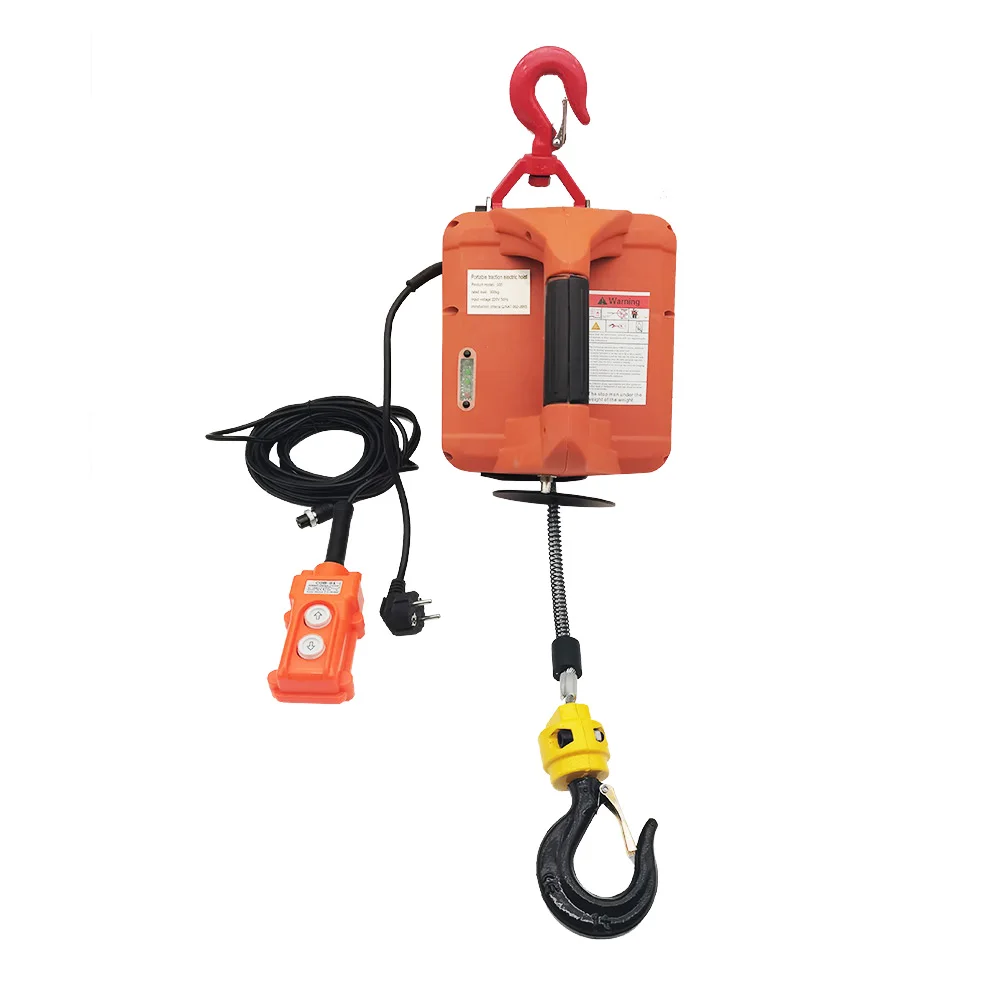 Sf6e02d081b4e4de4b6d7132b5c78f3298 500KG Electric hoist Portable electric hand winch traction block electric steel wire rope lifting hoist towing rope 220V/110V Mallzona