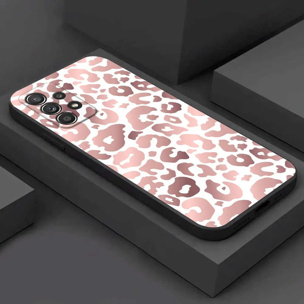Gold Pink Rose Leaf Glitter Hearts Design Phone Case - Elegant Black Cover