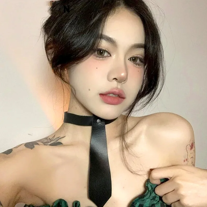 

Creative Pu Leather False Tie Women Sexy Punk Choker Fashion Trend Formal Party Jewelry Gift Accessories