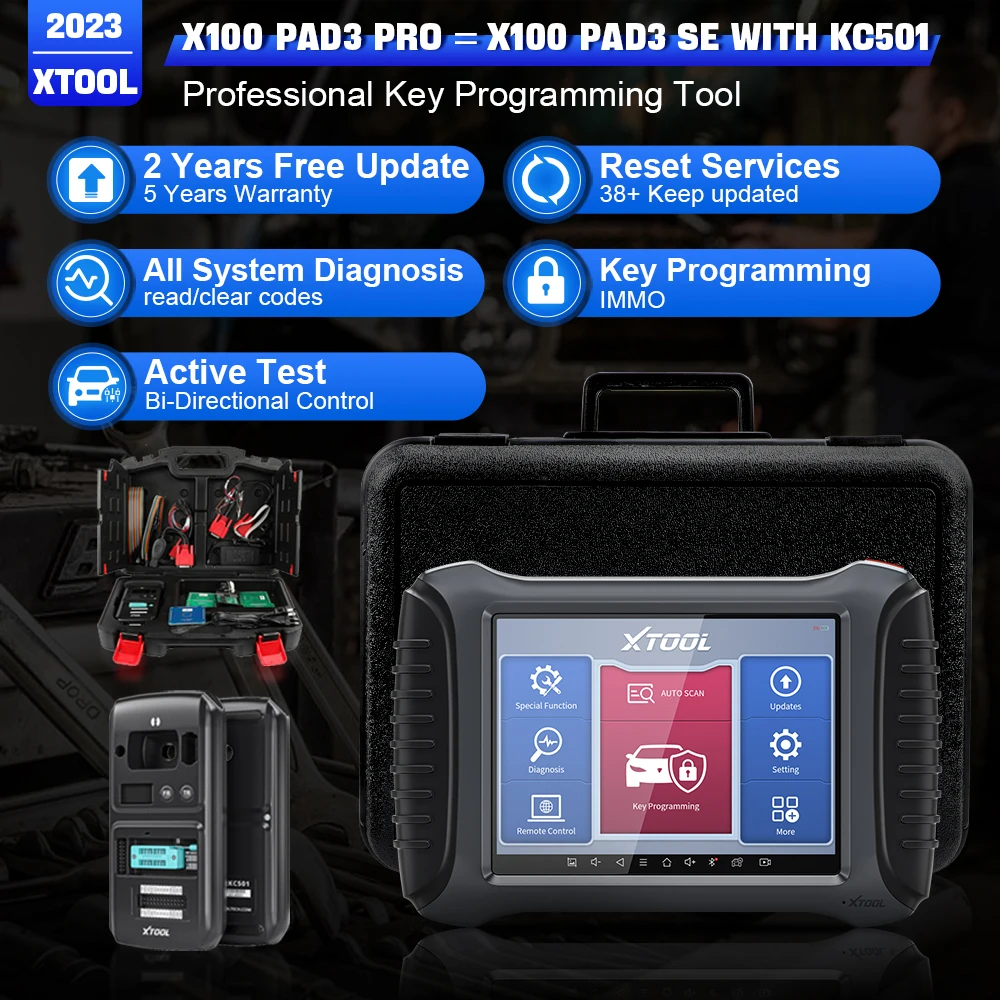 XTOOL X100PAD3 Pro IMMO/Key 프로그래밍 도구, 모든 시스템 진단 도구, KC501 활성 테스트, 모든 키 손실, 38 개 이상의 서비스