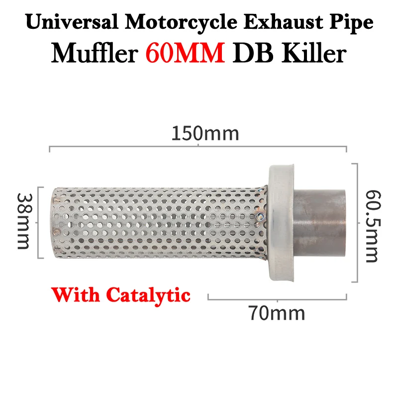 50.8mm 60mm DB Killer Universal Motorcycle Yoshimura Exhaust Escape Moto Mesh Catalyst Damper Silencer Muffler Arrester Dit Bike - Image 5