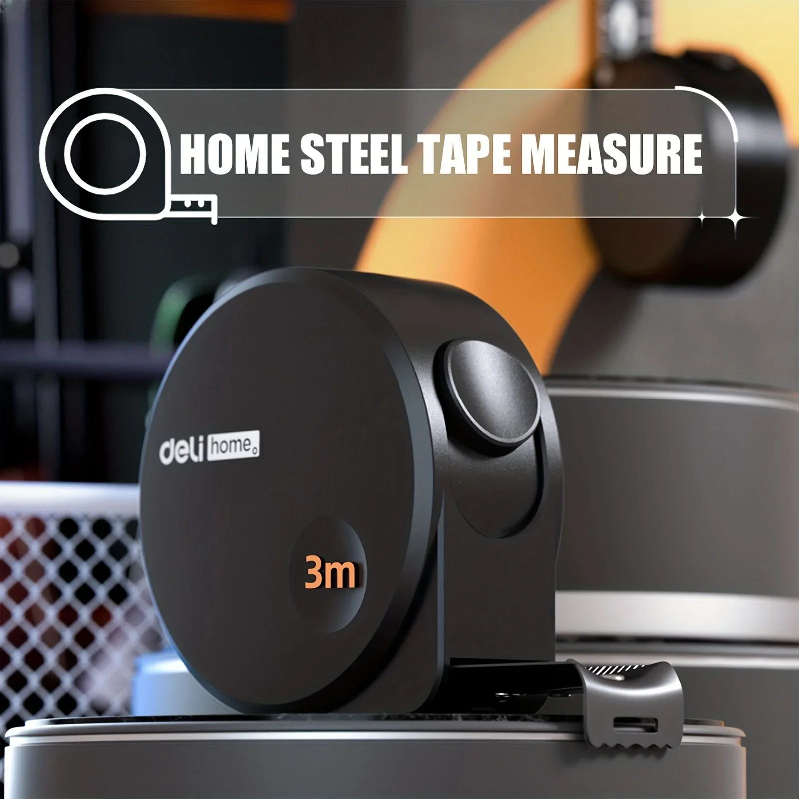 3/5M Measuring Tape Black Carbon Steel Retractable Ruler ...