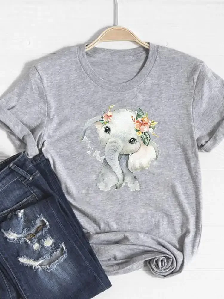 

Футболка женская с принтом и коротким рукавом, удобный укороченный топ с графическим принтом, модная базовая Креативная одежда, летняя одежда