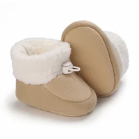 Baby Autumn/Winter Men's and Women's Baby Boots Fashion Learning Walking Soft Sole Black Warm Shoes Newborn 0-18M 3
