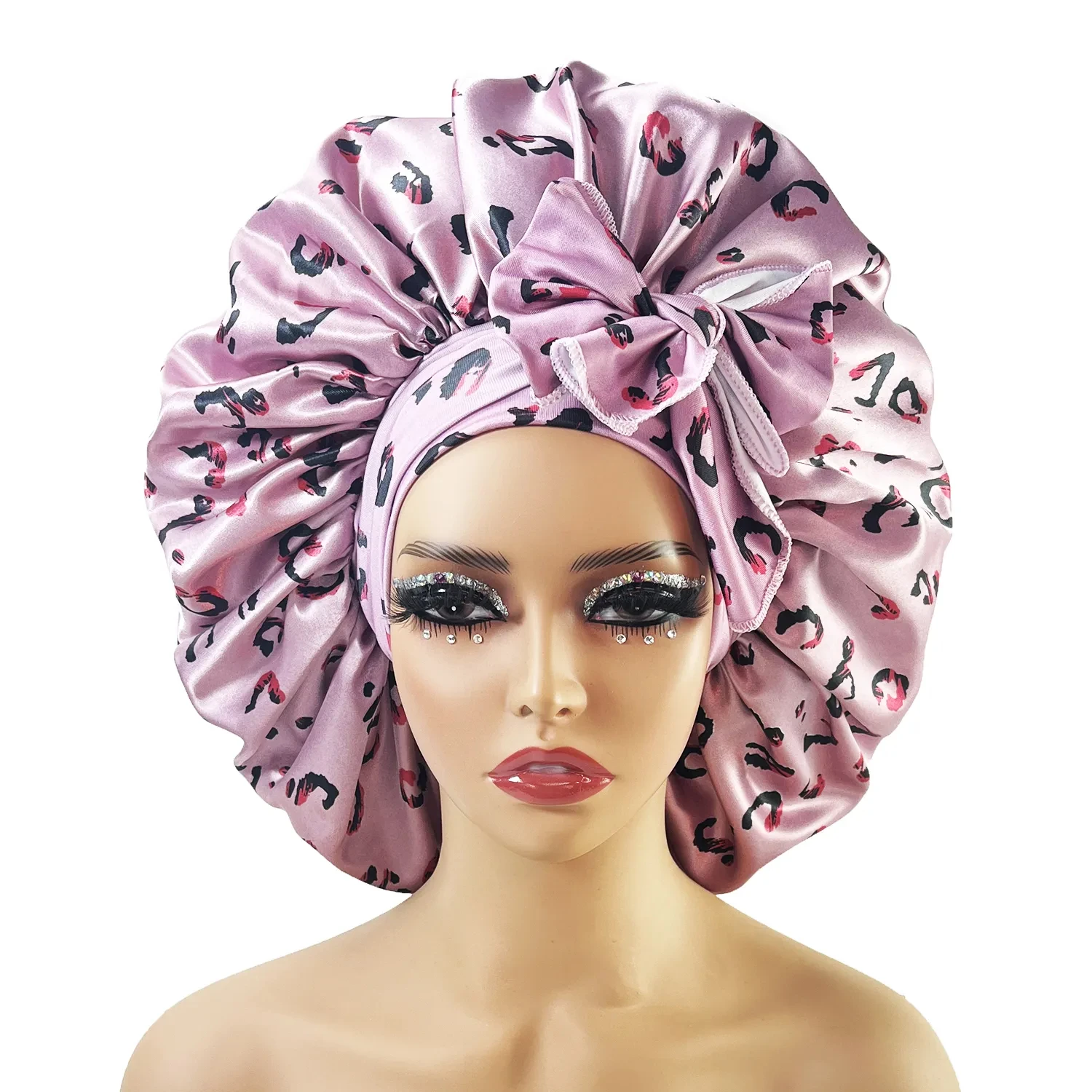 Women Satin Solid Sleeping Hat Night Sleep Cap for Women Shower Caps Waterproof Solid Sleeping Hair Bonnets Adjustable Cap 3