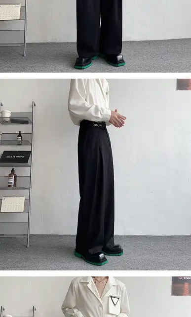 Red Suit Pants Men Fashion Social Mens Dress Pants Korean Loose Straight  Wide Leg Pants Mens Oversized Formal Trousers M-XL - AliExpress