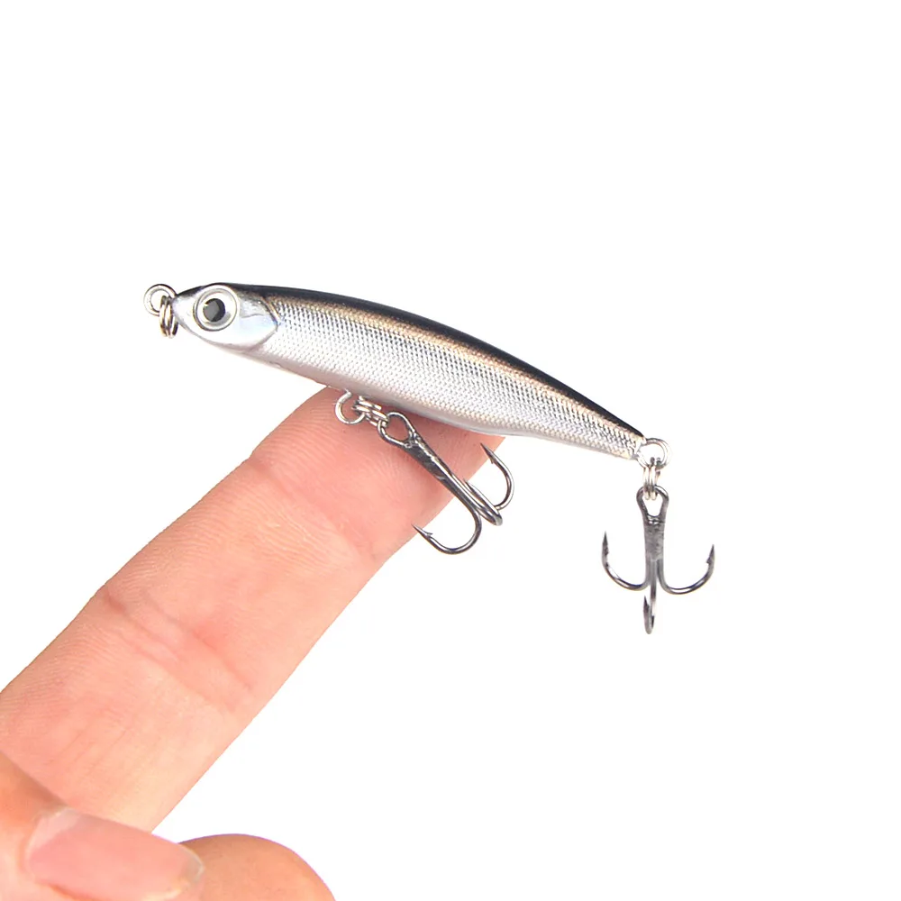 싱킹 펜슬 낚시 루어 워블러, 미니 인공 플라스틱 하드 미끼 지그, 3D 눈 페스카 송어 낚시 태클, 5cm, 3.3g, 1 개