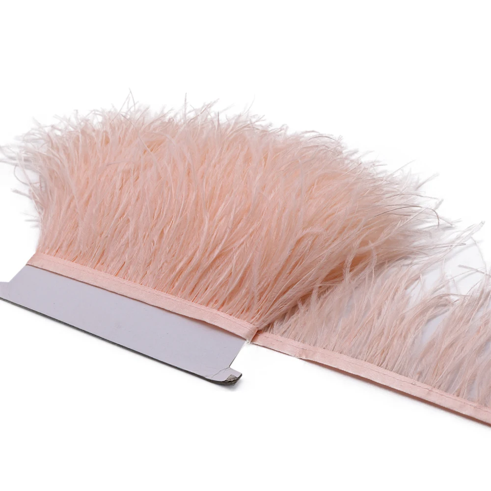 1 Meter Real Ostrich Feather Fringe Trim for Sewing Party Clothes Dress Decoration