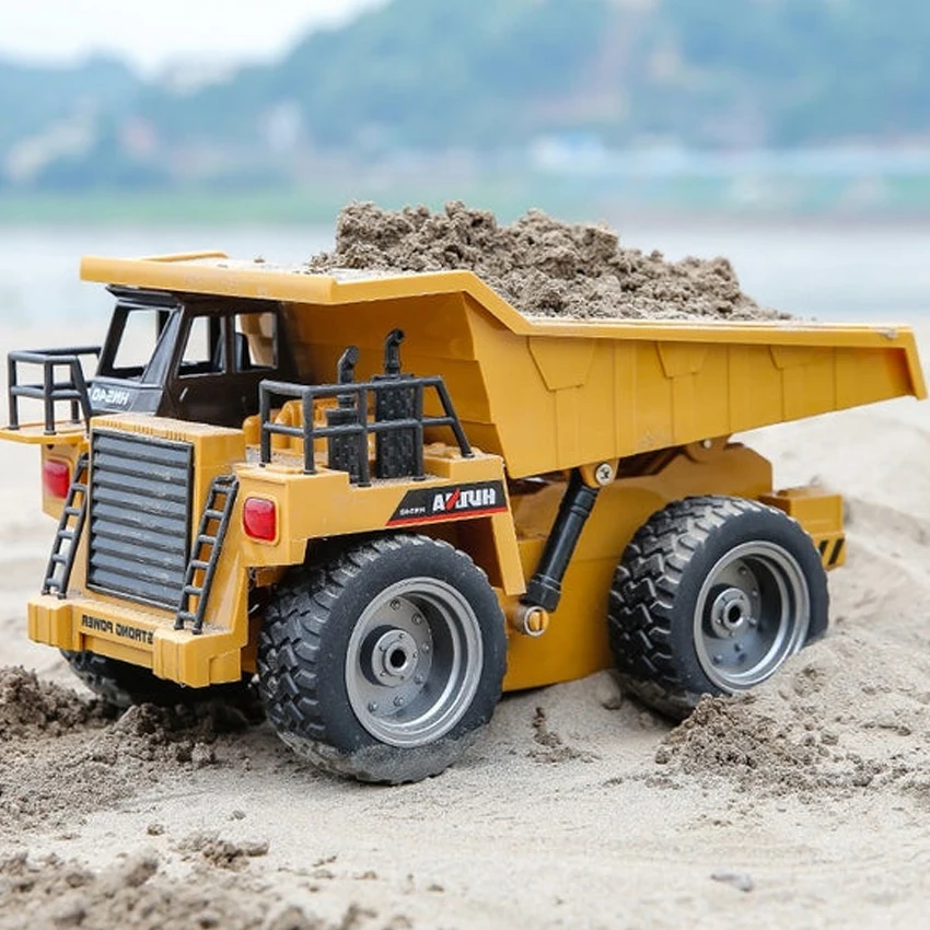 Huina 1540 1:18 Rc Truck Remote Control Cars Trucsk Engineering 2.4G Alloy Vehicle Light Dump Truck Simulation Construction Car 2