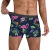 Flamingo Party Leaves Man's Boxer Briefs Underpants Highly Breathable High Quality Gift Idea 4