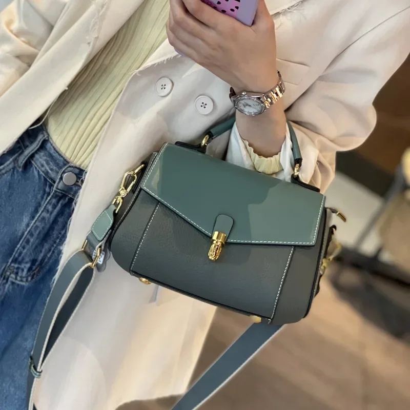 Women's Genuine Leather Bag New Trendy All-match Messenger Shoulder Bag Ladies Fashion First Layer Cowhide Handbag High Quality