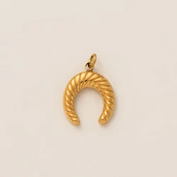 Minimalist Gourmet Style 18K Gold-Plated Pendant - Stainless Steel Jewelry Accessory (Style 3)