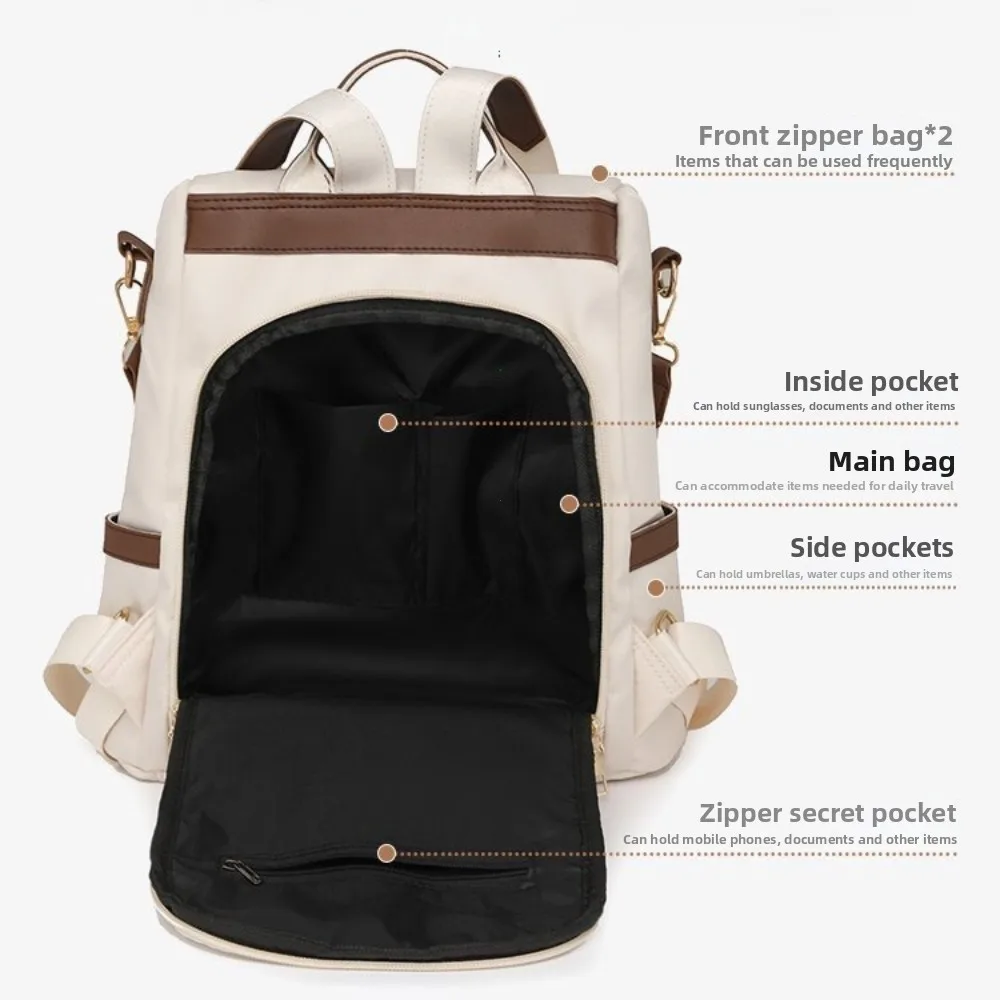 Fashion Women’s Nylon Anti-theft Backpack Tassel Decorative Casual Travel Female Shoulder Bag Large Capacity Student School Pack