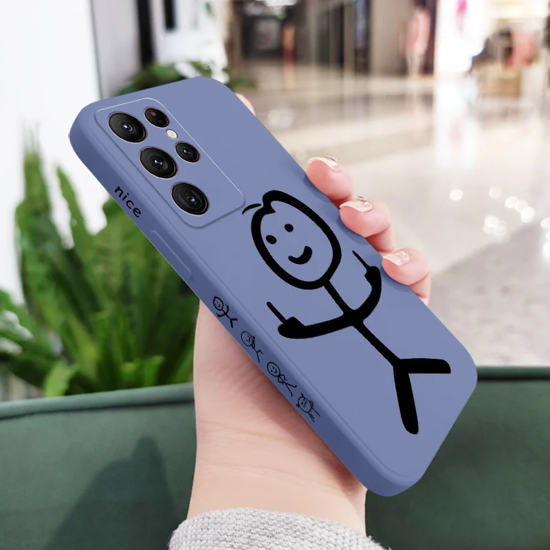 Line Man funda de teléfono para Samsung Galaxy S24, S23, S22, S21, S20 Ultra Plus FE, S10, S9, S10E, Note 20 ultra, 10, 9 Plus
