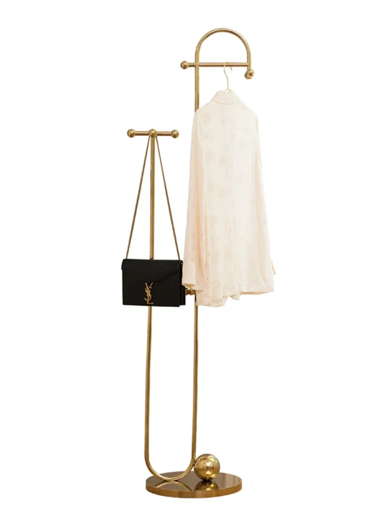

Stainless Steel Coat Rack Floor Creative Bedroom Nordic Modern Light Luxury Clothes Rack