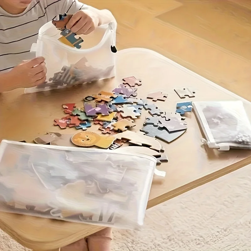 3pcs Zipper Mesh Bags, 3 Sizes, Zipper Mesh Bags, Waterproof Clear Travel Bags, Office Supplies Document Bags With Zipper