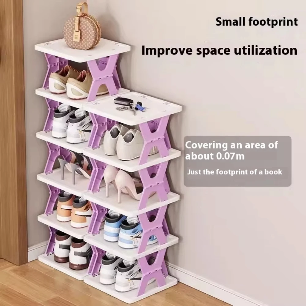 Simple Shoe Rack Storage Foldable Dustproof Storage Cabine Multi-Layer Organization Shoes Rack Shoes Cabinet Space-Saving