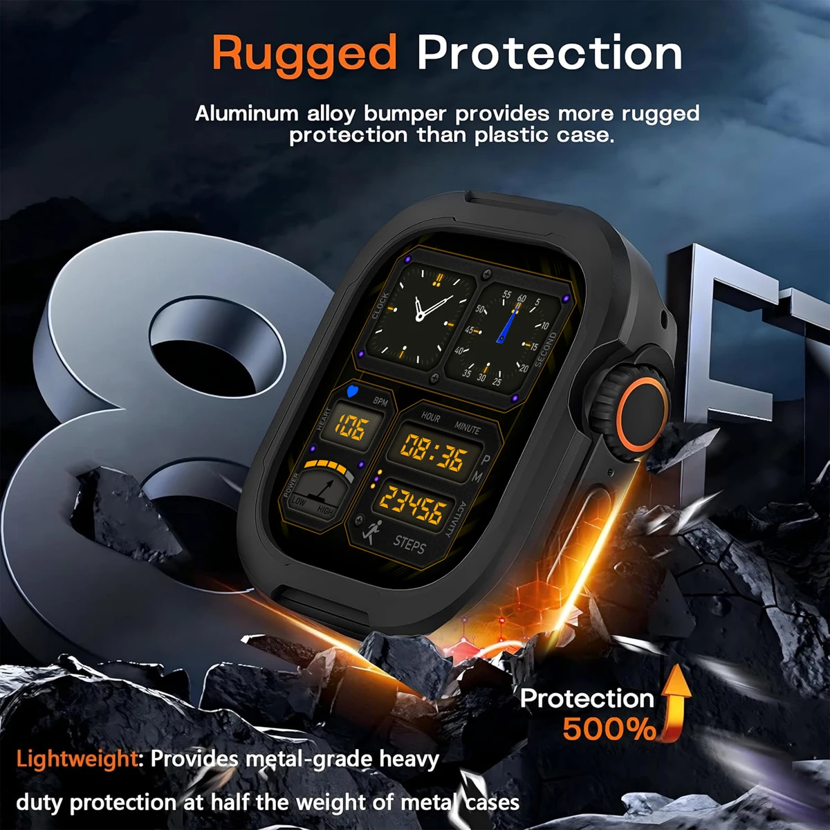 Premium Aluminum Alloy Watch Case - Anti-Drop Protector Cover