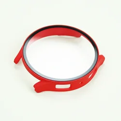 Premium Tempered Glass Case with Full PC Bumper & Screen Protector for Galaxy watch FE 40mm (Red 06)