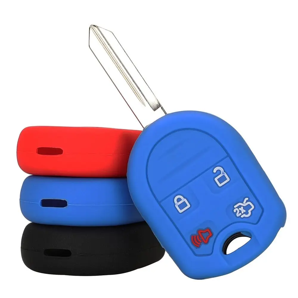 Silicone Car Key Case 4/5 Buttons Car Key Shell Accessories For Ford ...