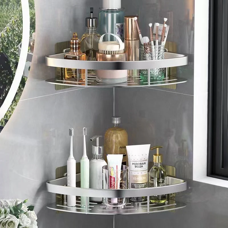 

Bathroom Shelves No-drill Wall Mount Corner Shelf Shower Storage Rack Shampoo Holder Toilet Kitchen Organizer полка для ванной