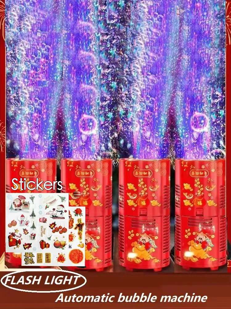 Fireworks Bubble Machine Bubble Blower 20 holes Electronic Automatic Landing Spring Festival Gift New Year Toys
