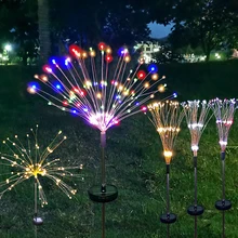 

150 LED Solar Powered Firework Light Grass Globe Dandelion Fireworks For Outdoor Garden Lawn Decoration