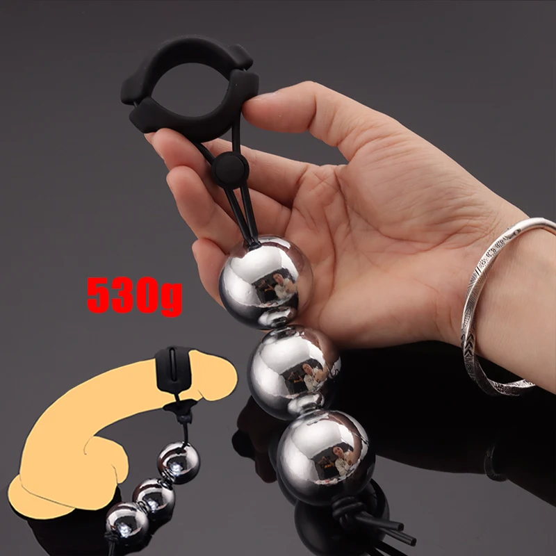 12 Choice Iron Ball Penis Ring Metal Ball Weight Hanger Penis