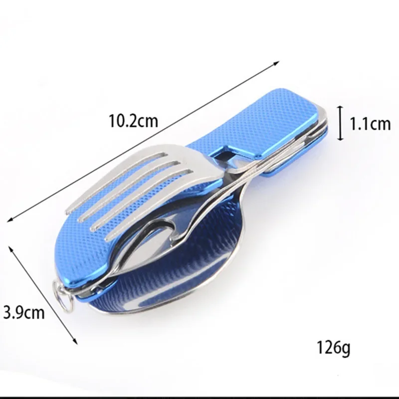 Stainless Steel Camping Folding Disassembly Knife Fork Spoon Combination Tableware Multifunctional Outdoor Spoon Knife Fork