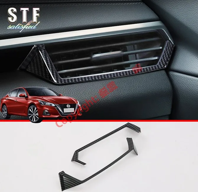 

Carbon Fiber Style Interior Air-Condition Vent Outlet Cover Trim For Nissan Altima MK7 2019 2020 Car Accessories Stickers