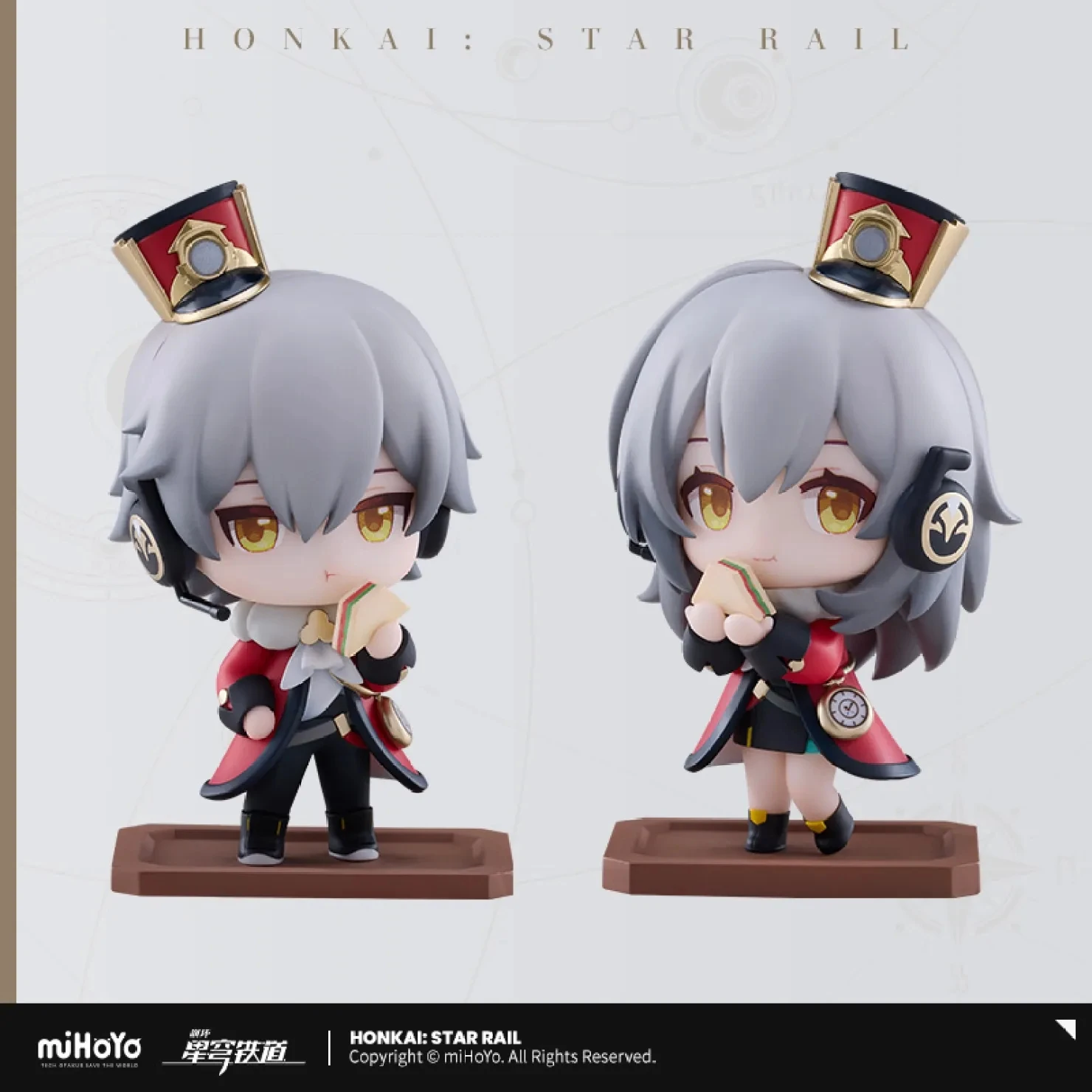 Mihoyo Genuine Game Honkai Star Rail Train Tea Party Theme Dolls Trailblazer Figure Stelle Caelus Abs & Pvc Statue Anime Cosplay