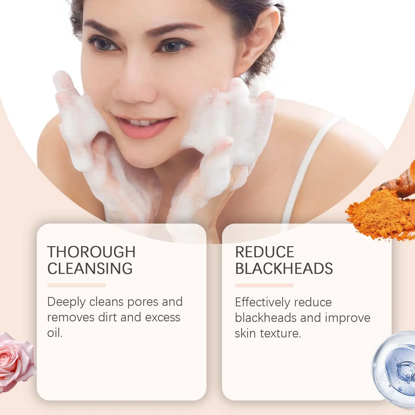 100ml Turmeric Cleansing Milk Firming Pores Moisturizing Smooth Cleaning Facial Oil Skin Care Product For Women 2