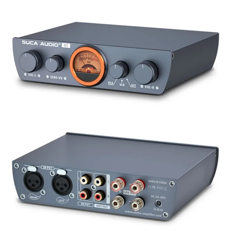 

XLR Balance Single Ended 300W*2 TPA3255 Mini HIFI Computer Desktop Home Digital Stereo Audio Amplifier With VU Meter