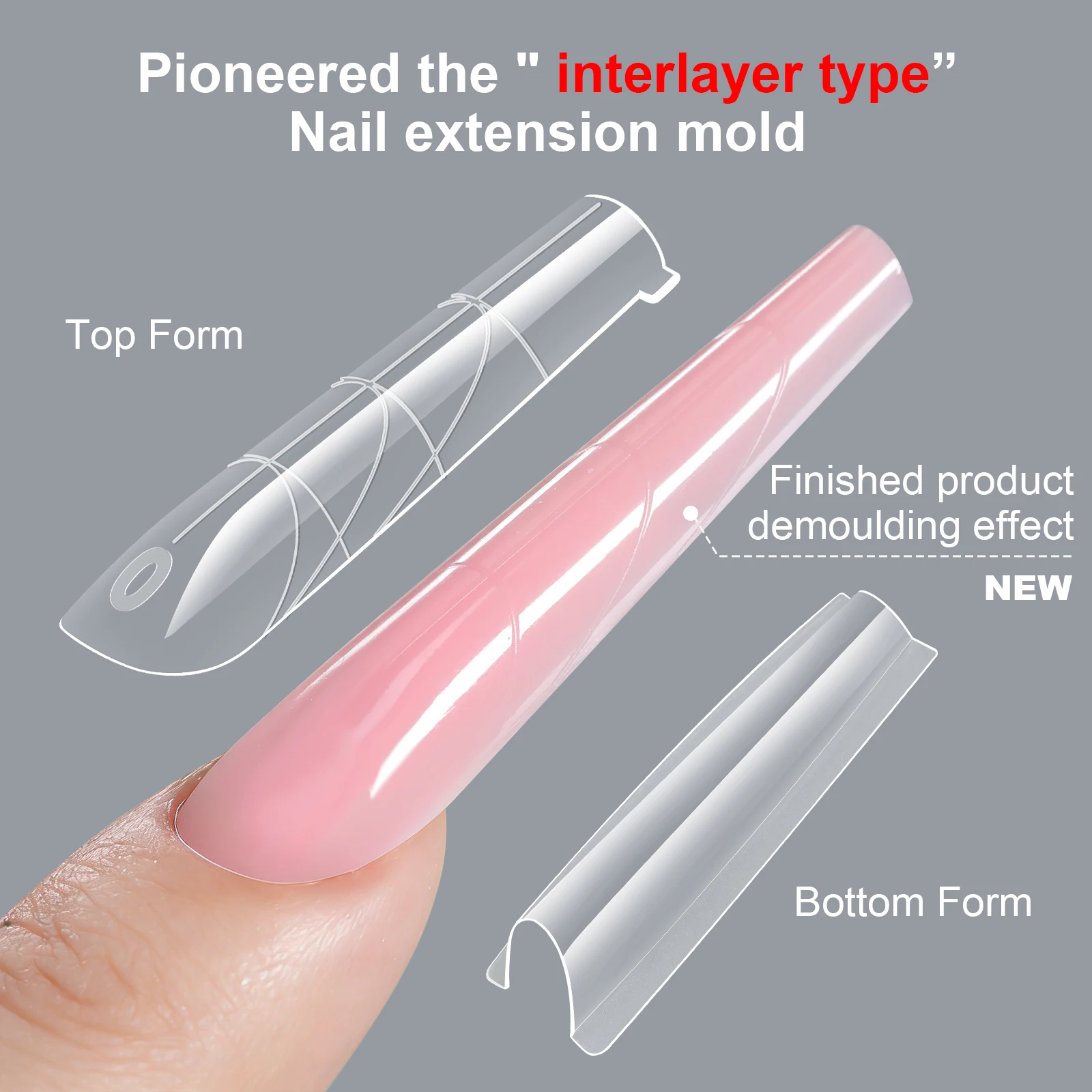 Professional Dual Nail Extension Forms 256 Pcs Kit Top Bottom Mold_voghion.com