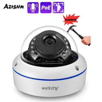 AZISHN CCTV POE NVR 시스템용 방수 돔, 인체 감지 돔, 울트라 HD, H.265, 4K, 8MP 오디오, 48V, POE IP 카메라, P2P