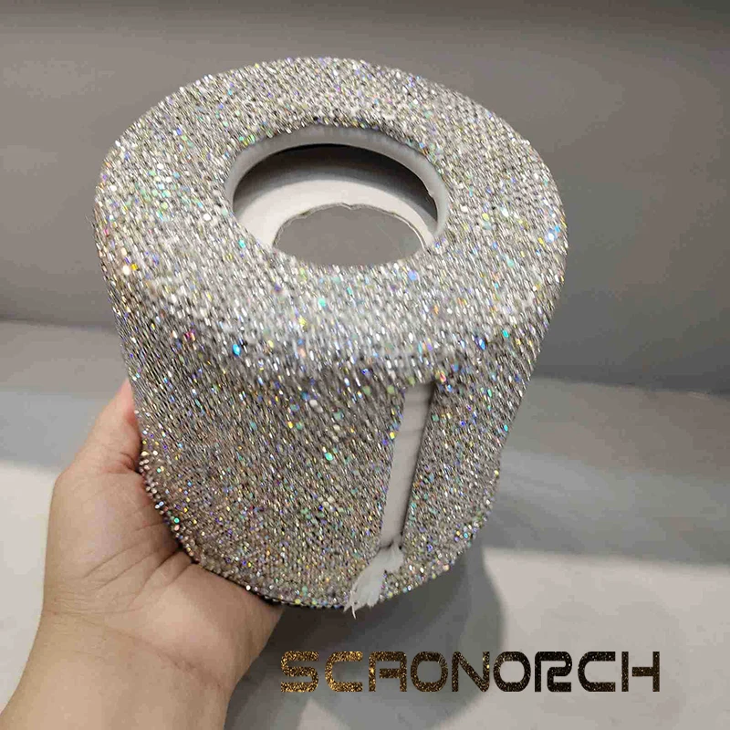 Shiny Rhinestone Roller Tissue Box Circular Roll Paper Office Living Room Bedroom Tissue Storage Box Bathroom Accessories 4