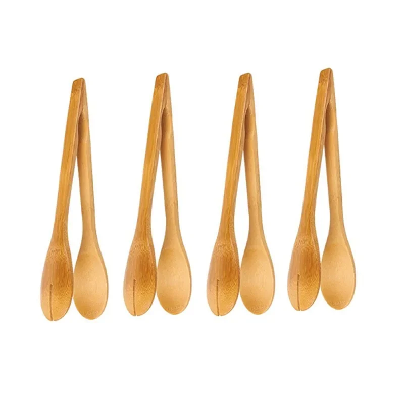 Bamboo Wooden Food BBQ Salad Toast Tongs Cake Pastry Tea Clip Clamp Kitchen Tool food tongs